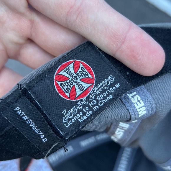 Y2K West Coast Choppers Hat Grey/Red/White Jesse James Biker Hat Embroidered VTG - Picture 8 of 9